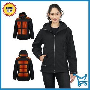 Women's Heated Jacket 17 Heat Zones Windproof Soft Shell Slim Fit